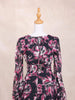 Black Cotton Frock Top with Flower Prints - Diadem