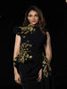 Black Crepe Gown with Sequins & Pearls - Diadem