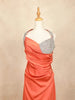 Orange Partywear with Stone Work and Deep V-Neck Gown - Diadem