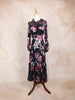 Black Net Kurti Top Adorned with Flower Design - Diadem