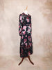 Black Net Kurti Top Adorned with Flower Design - Diadem