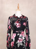Black Net Kurti Top Adorned with Flower Design - Diadem