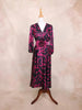 Black Kurti Top Adorned with Pink Fancy Prints - Diadem