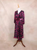 Black Kurti Top Adorned with Pink Fancy Prints - Diadem