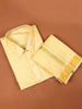 Sandal Plain Semi Silk Full-Sleeve Shirt with Matching Dhoti and Towel Set - Diadem