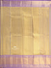 Yellow with Rose Pure Kanchipuram Bridal Silk Saree with Floral Motif on the body and Zari Border - Diadem
