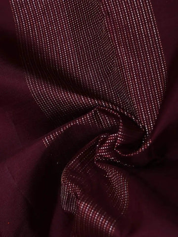 Wine Pure Kanchipuram Bridal Silk Saree Tree Motif on the Body without Border - Diadem