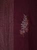 Wine Pure Kanchipuram Bridal Silk Saree Tree Motif on the Body without Border - Diadem