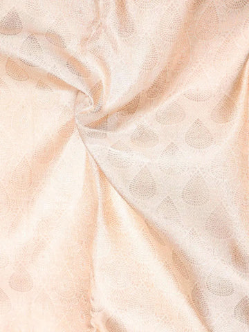 Sandal Pure Kanchipuram Bridal Silk Saree with Floral Motif on the Body with Zari Border - Diadem