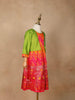 Pink and Orange Silk Pattu Pavadai Set Adorned with Zariwork paired with Contrast Overcoat - Diadem