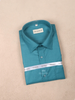 Teal Green Cotton Plain Full Sleeve Shirt - Diadem