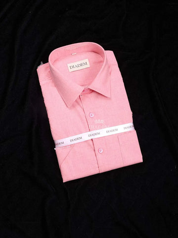 Light Pink Cotton Plain Formal Shirt - Diadem