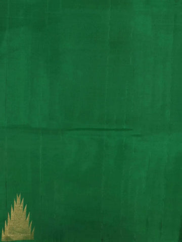 Burgandy Pure Kanchipuram Bridal Silk Saree with Plain Body Design with Temple Design Border - Diadem