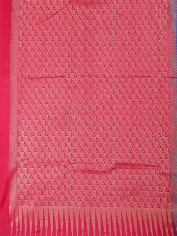 Blue Silk Saree with Zari Butta on the body and Temple Zari Border - Diadem