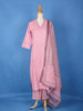Light Pink Cotton Floral Printed Salwar Suit - Diadem