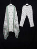 Off White and Green Cotton Straight Cut Salwar Suit Adorned with Floral Prints paired with Dupatta - Diadem