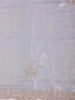 Blue Grey Tissue Organza Saree with Floral Designs on the body and Embroidery Border - Diadem