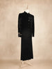 Black Coat Suit Embellished with Embroided Floral Design with Unstitched Pant Material - Diadem