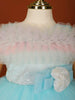 Light Blue Net Ruffle Frock Embellished with Glitters - Diadem