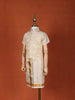 Ivory Silk Single Layer Dhoti with Matching Half Sleeve Shirt - Diadem