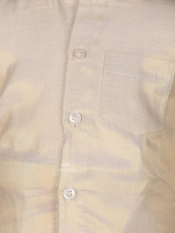 Ivory Silk Single Layer Dhoti with Matching Half Sleeve Shirt - Diadem