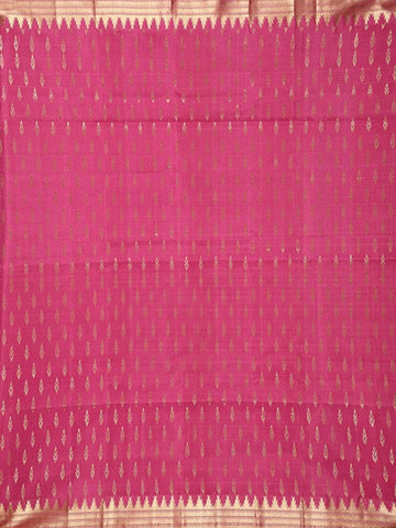 Sandal Soft Silk Saree with Plain Body Deign with Contrast Floral Design Border - Diadem