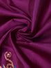 Violet Soft Silk Saree with Plain Body Design with Flower Designed Contrast Border - Diadem