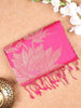 Brown Soft Silk Saree with Floral and Leaf Design on the Body and without Border - Diadem
