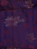 Navy Blue Soft Silk Saree with Flower and Plant Design on the Body and without Border - Diadem