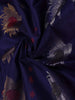 Dark Blue Soft Silk Saree with Flower and Leaf Design On the Body and without Border - Diadem