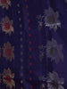 Dark Blue Soft Silk Saree with Flower and Leaf Design On the Body and without Border - Diadem