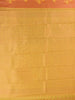 Mustard Orange Arani Silk Saree with Floral Motif on the body and Contrast Zari Border - Diadem