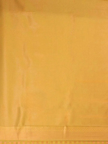 Mustard Orange Arani Silk Saree with Floral Motif on the body and Contrast Zari Border - Diadem