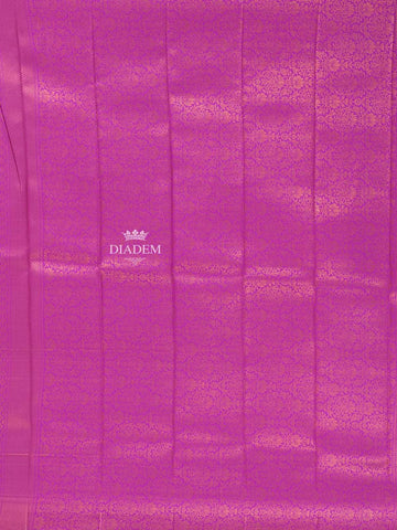 Mustard Yellow Arani Silk Saree with Floral Motif on the body and Contrast Zari Border - Diadem