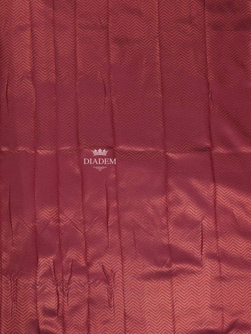 Peach Arani Silk Saree with Floral Motif on the body and Contrast Zari Border - Diadem