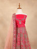 Queen Pink Raw Silk Wedding Bridal Lehenga with Floral Embroidery - Diadem