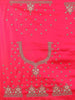 Queen Pink Raw Silk Wedding Bridal Lehenga with Floral Embroidery - Diadem