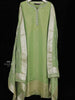 Pista Green Tissue Banarasi Straight Cut Salwar Suit for Women Adorned with Floral Embroidery, paired with Dupatta - Diadem