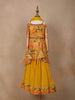 Chrome Yellow Georgette Lehenga Adorned with Floral Prints, Paired with Dupatta - Diadem