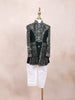 Dark Green Sherwani Adorned with Sequins and Fancy Design Attached with Pearls Mala - Diadem