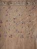 White Net Saree with Sequins and Floral Design on the Body with Embroidery Border - Diadem