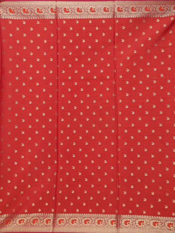 Red Pink Art Silk Saree with Vine Flower Design on the Body with Designed Border - Diadem