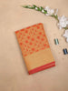 Orange Art Silk Saree with Checks and Paisley Design on the Body with Matching Border - Diadem