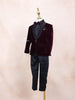 Burgundy Kids Coat Suit Plain Design Attached with Bow - Diadem