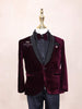Burgundy Kids Coat Suit Plain Design Attached with Bow - Diadem