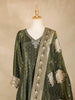 Dark Green Floral Embroidery Gown and Dupatta - Diadem