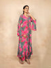 Grey Palazzo Salwar Suit for Women Embellished with Sequins and Floral Design - Diadem