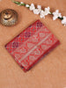 Red Semi Banarasi Saree with Geometric and Floral Motif on the Body with Border - Diadem