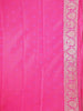 Red Pink Semi Banarasi Saree with Geometric and Floral Motif Design on the Body with Border - Diadem
