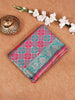 Violet Semi Banarasi Saree with Geometric Design on the Body with Designed Border - Diadem